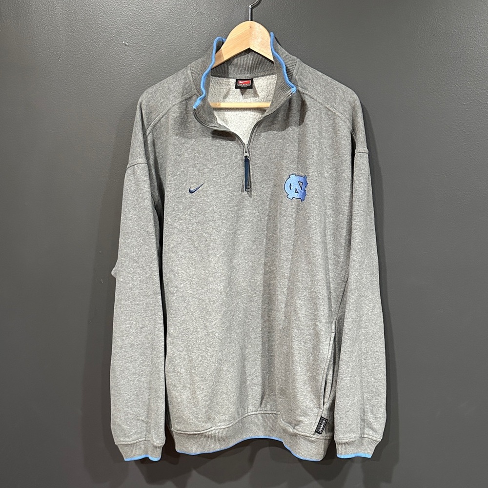 Nike North Carolina TarHeels Quarter-Zip Sweater with Light Blue UNC XL